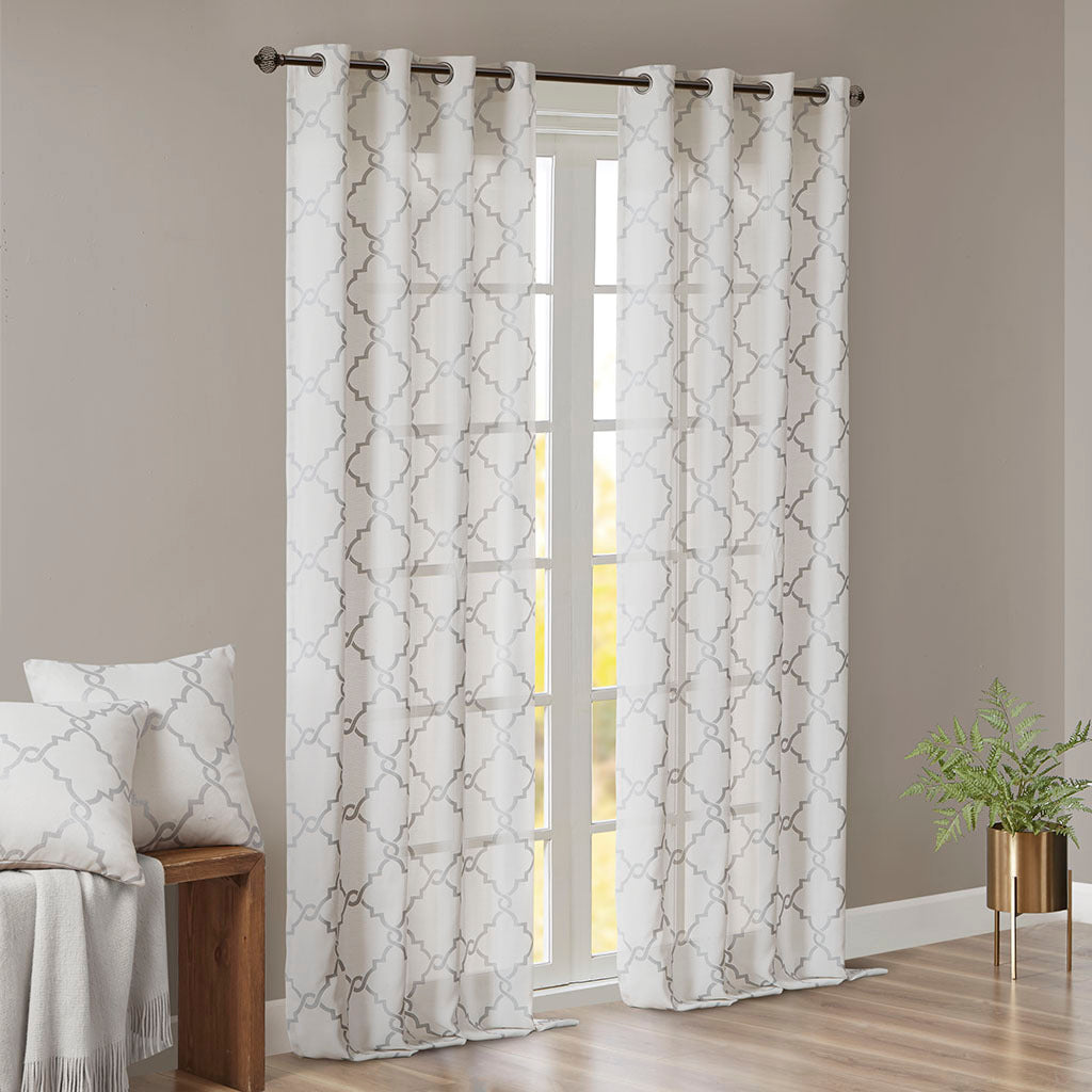 Fretwork Charm Grommet Curtain Panel