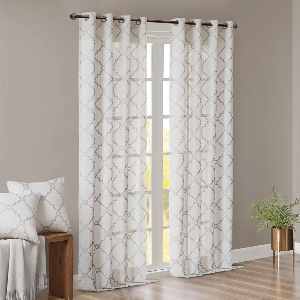 Fretwork Charm Grommet Curtain Panel