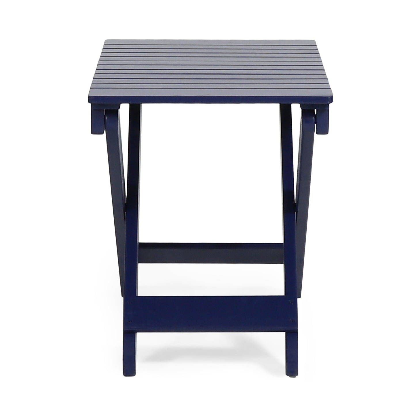 Navy Blue Folding Wooden Side Table