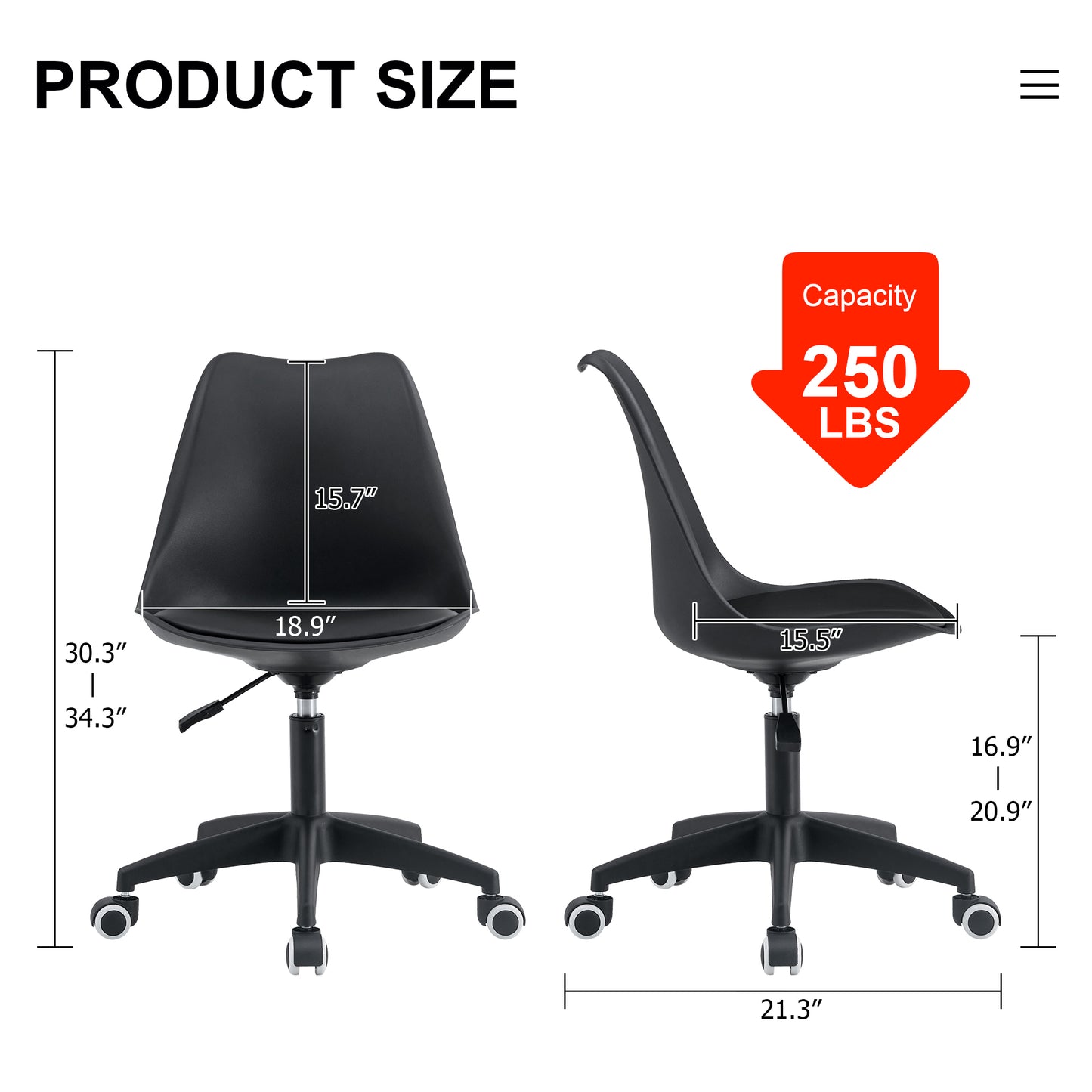 Versatile Swivel Black Office Chair