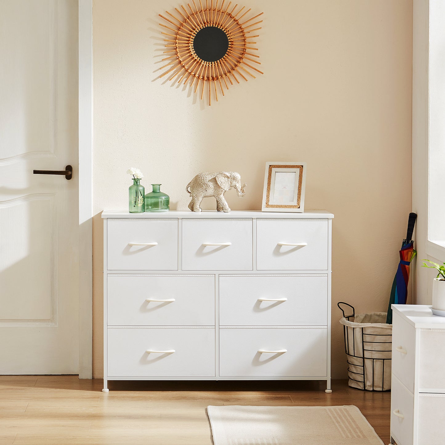 Chic White Wardrobe Locker with Ample Storage