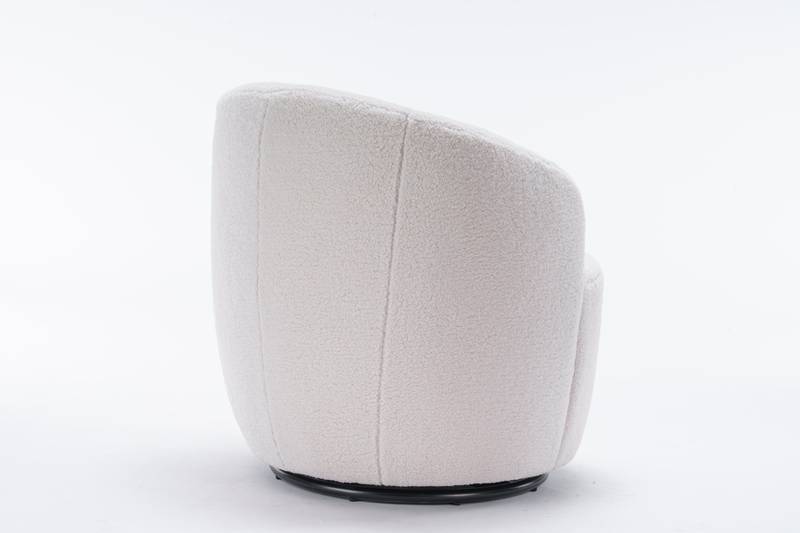Cozy Ivory Swivel Accent Chair