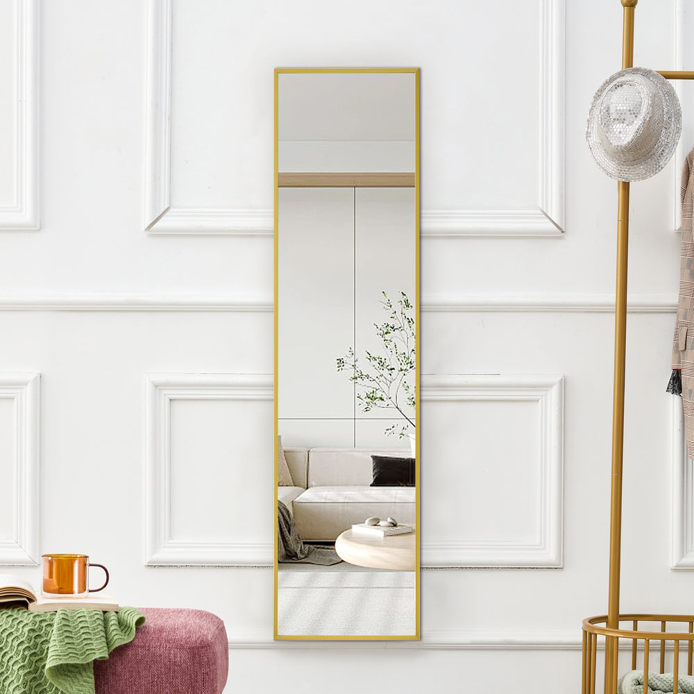 Sleek Golden Wall Mirror - Elevate Your Space!