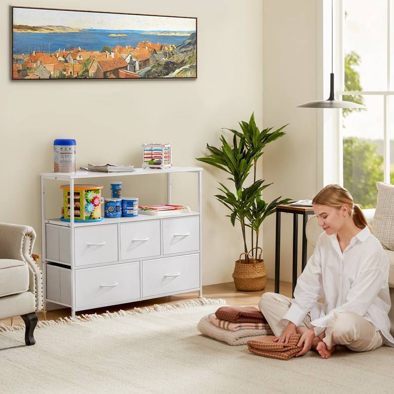 Chic Fabric & Metal Dresser