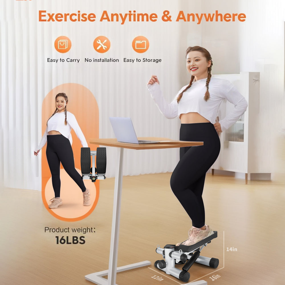 Smart Stepper: Compact Fitness with Resistance Bands