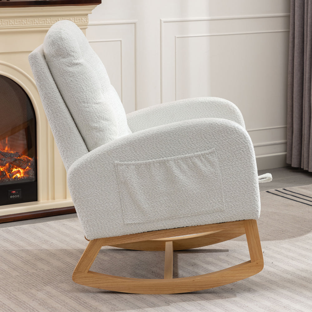 Chic Rocking Chair with Footrest