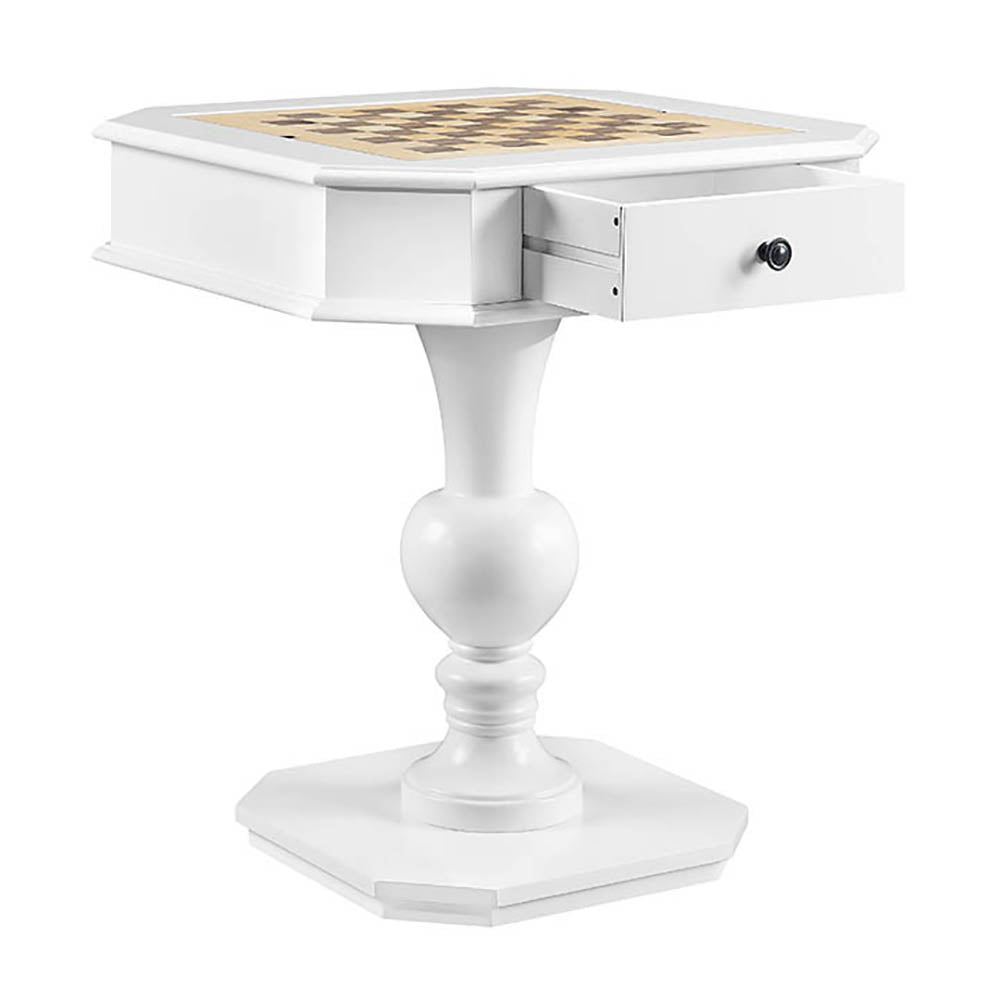 Chic White Game Table with Dual Storage