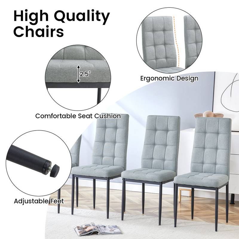 Chic Marble Dining Set for Six