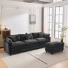 Chic L-Shape Chenille Sofa with Ottoman & Pillows