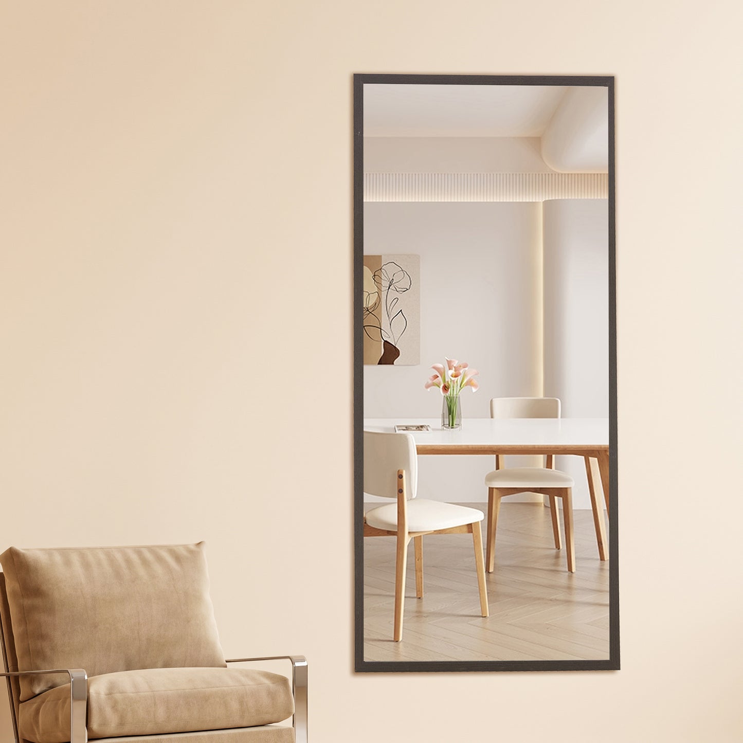 Elegant Full-Length Wooden Mirror