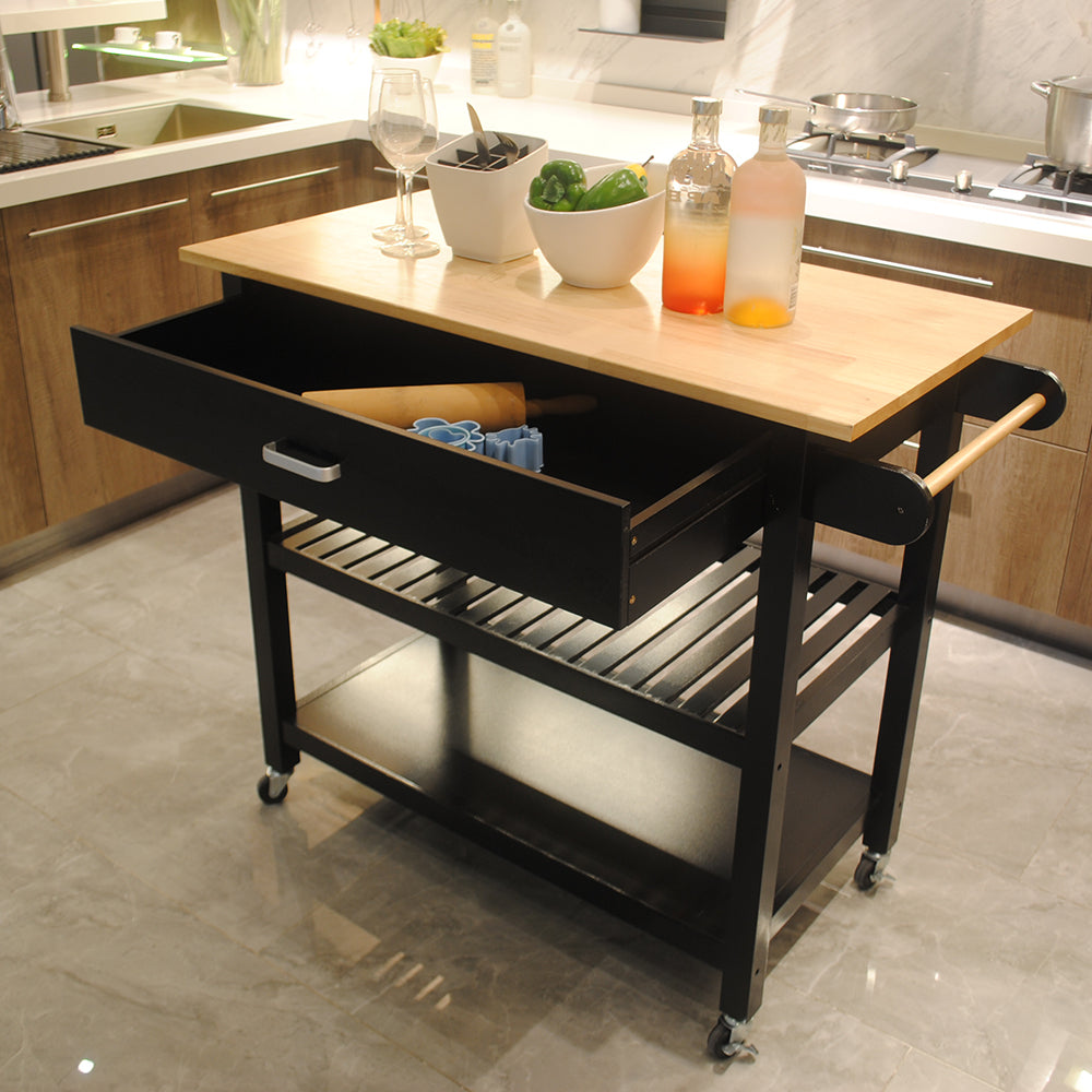 Stylish Mobile Kitchen Island with Lockable Wheels