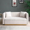 Chic Velvet Channel Tufted Loveseat