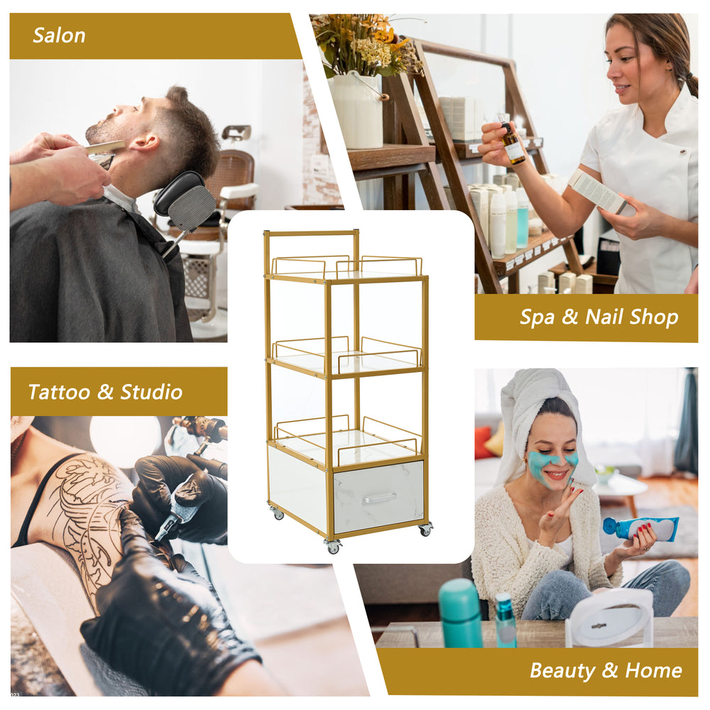 Stylish Salon Trolley with Wheels and Lock