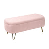 Chic Pink Storage Bench with Gold Legs