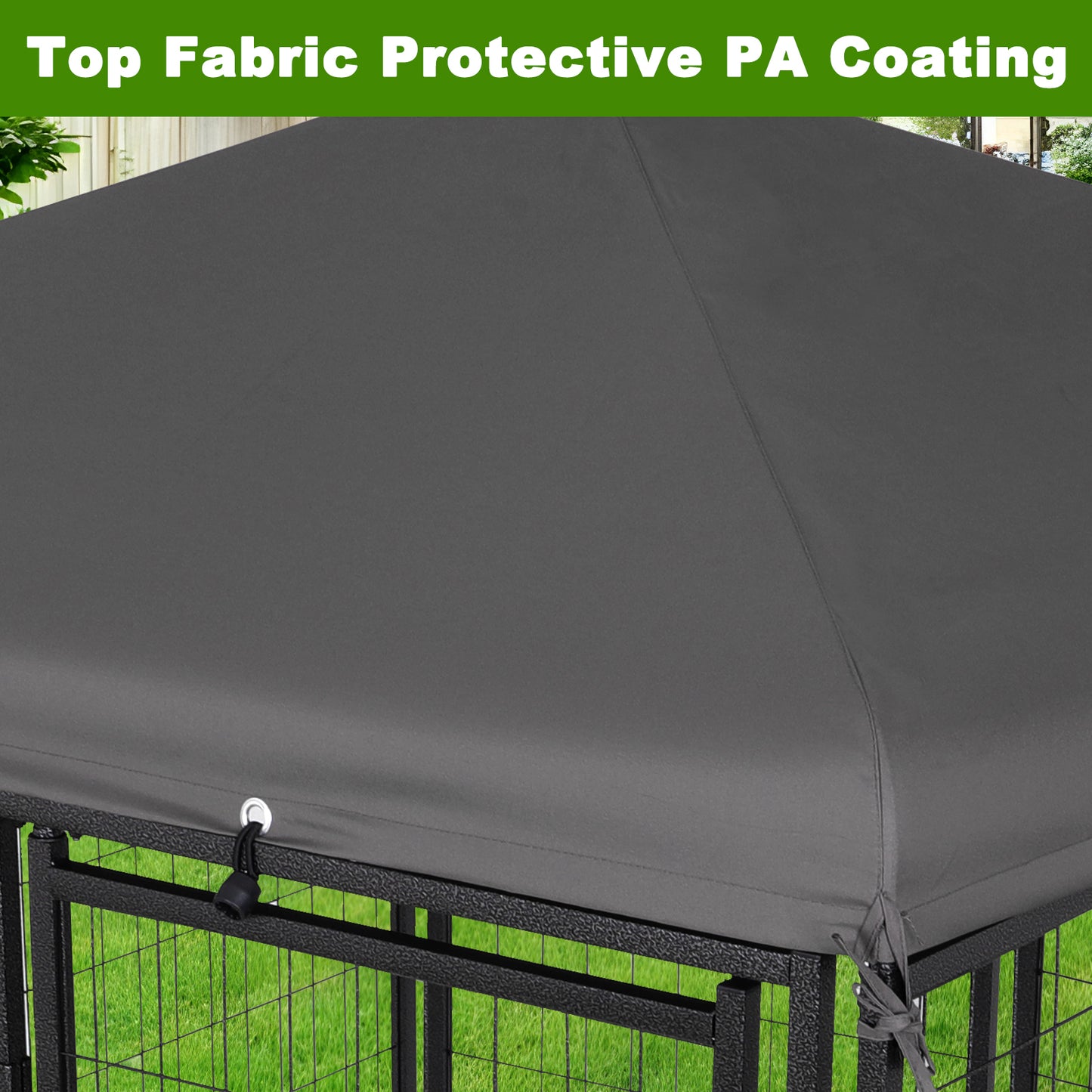 Ultimate Outdoor Dog Retreat: Sturdy, Waterproof Kennel with Lockable Roof & Feeding Bowls