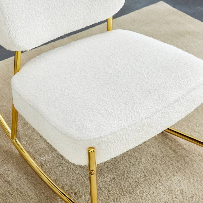 Cozy Teddy Rocker with Chic Gold Legs
