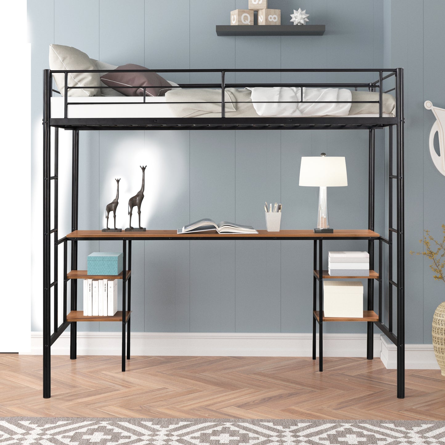 Loft Bed with Workspace & Storage - Sturdy & Stylish!