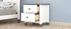 Charming Kids' Nightstand with Two Drawers in White and Gray