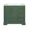 Charming Green Bathroom Vanity Set with Resin Sink