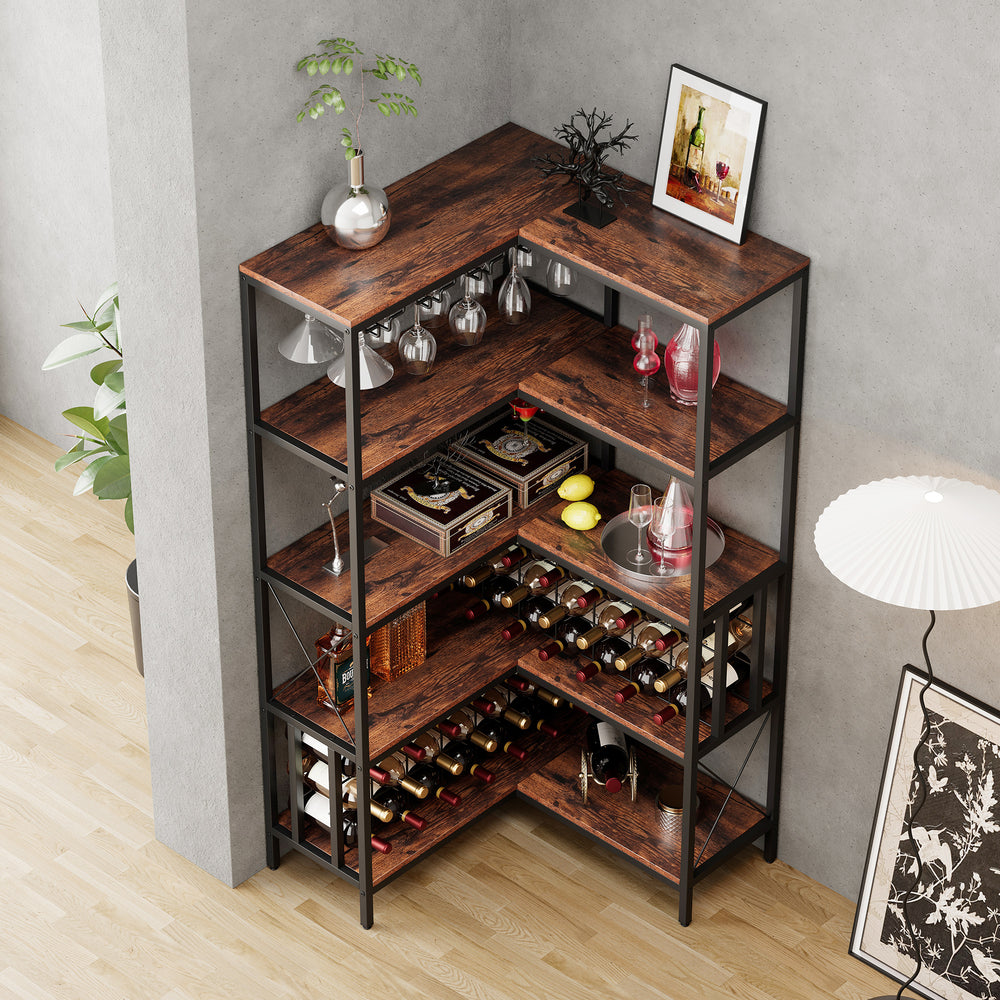 Chic Corner Wine Bar Cabinet