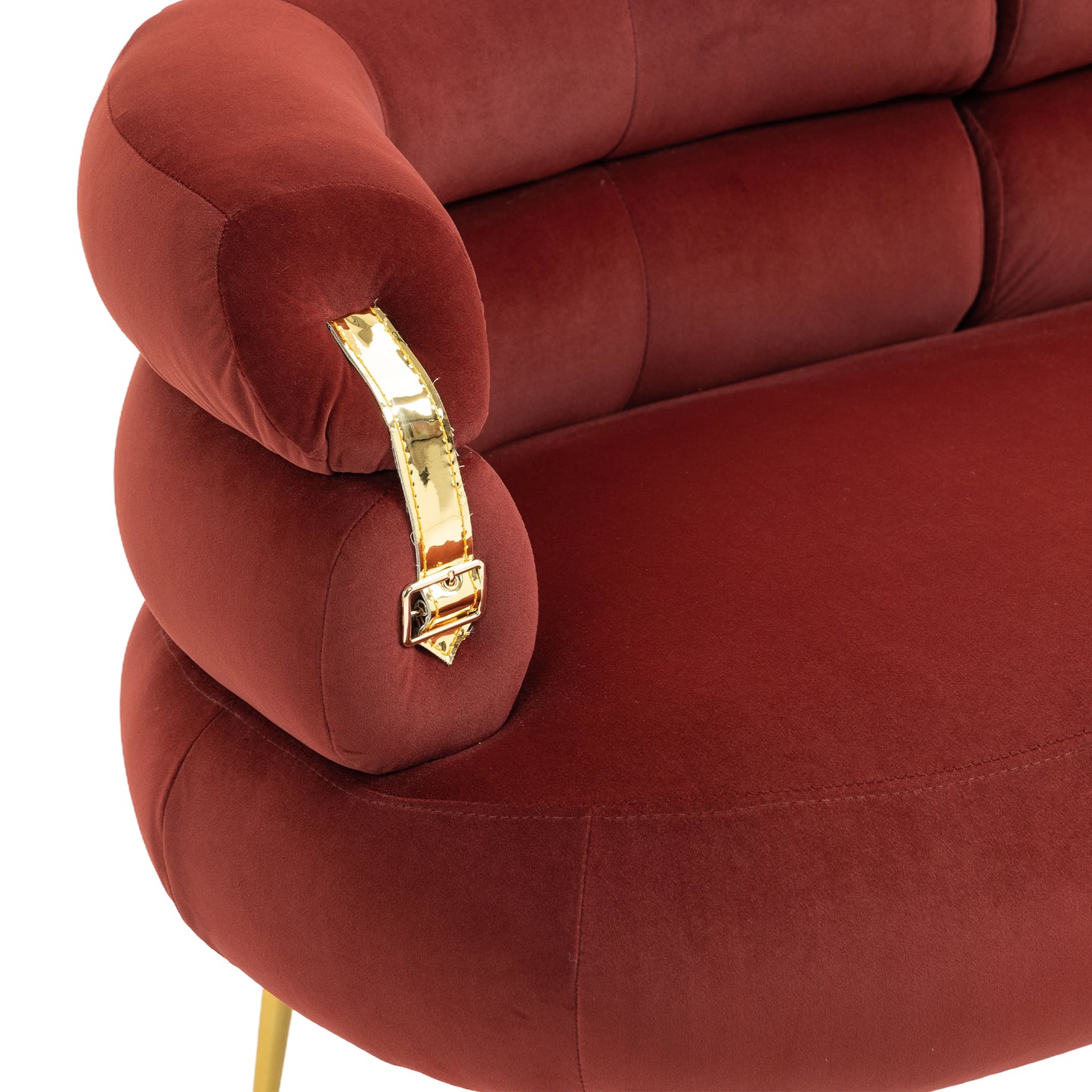 Chic Curved Loveseat in Wine Red