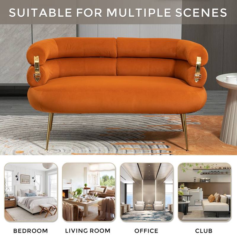 Chic Mini Loveseat in Orange