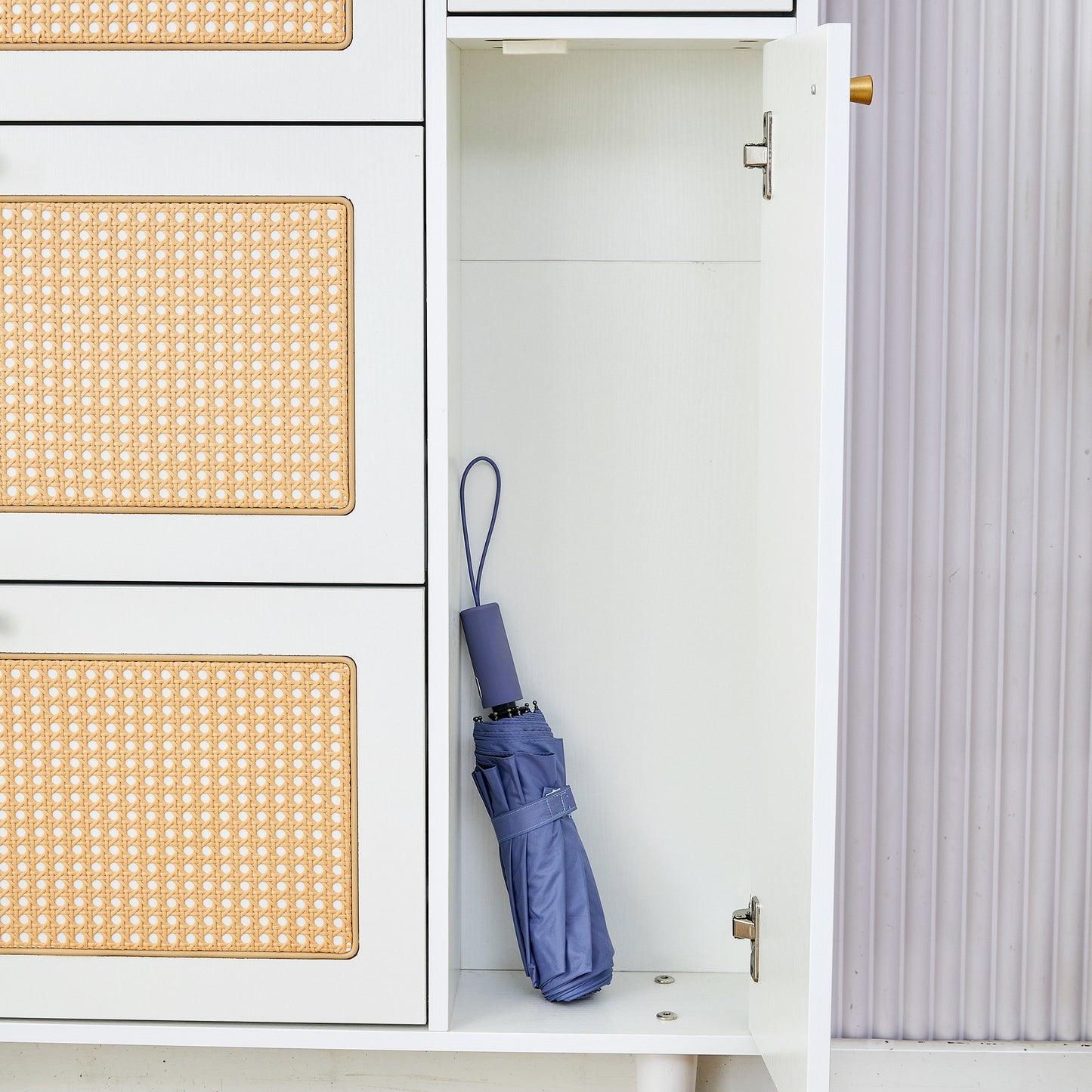 Chic Rattan Shoe & Storage Cabinet