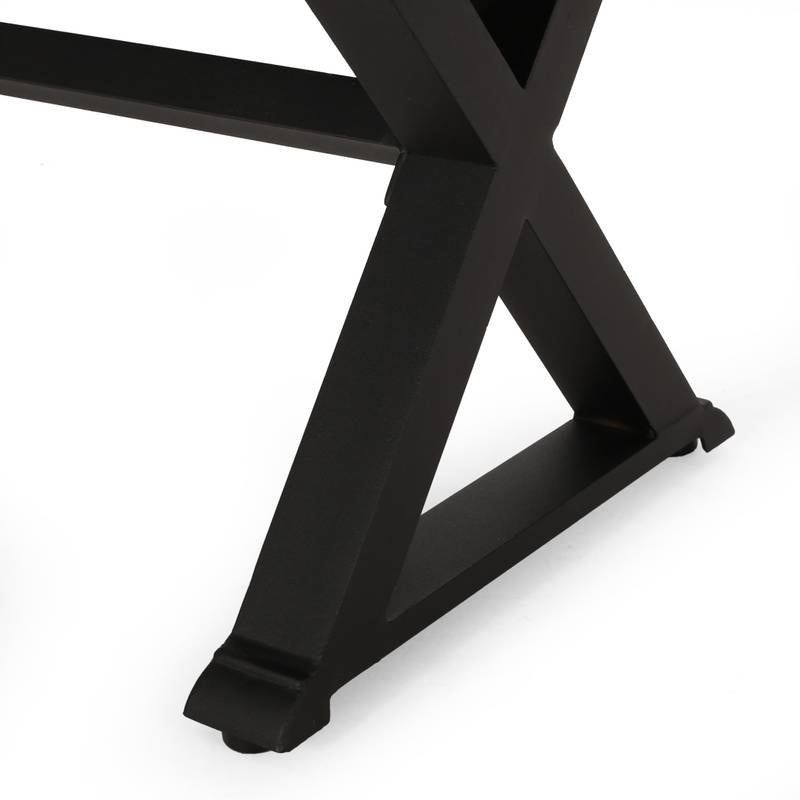 Vintage Black Outdoor Dining Bench