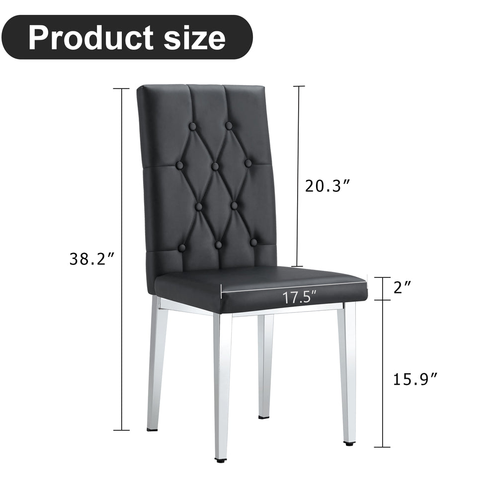 Elegant Black Armless Dining Chairs Set