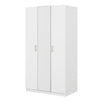 Chic White Wardrobe with Mirror and Shelves