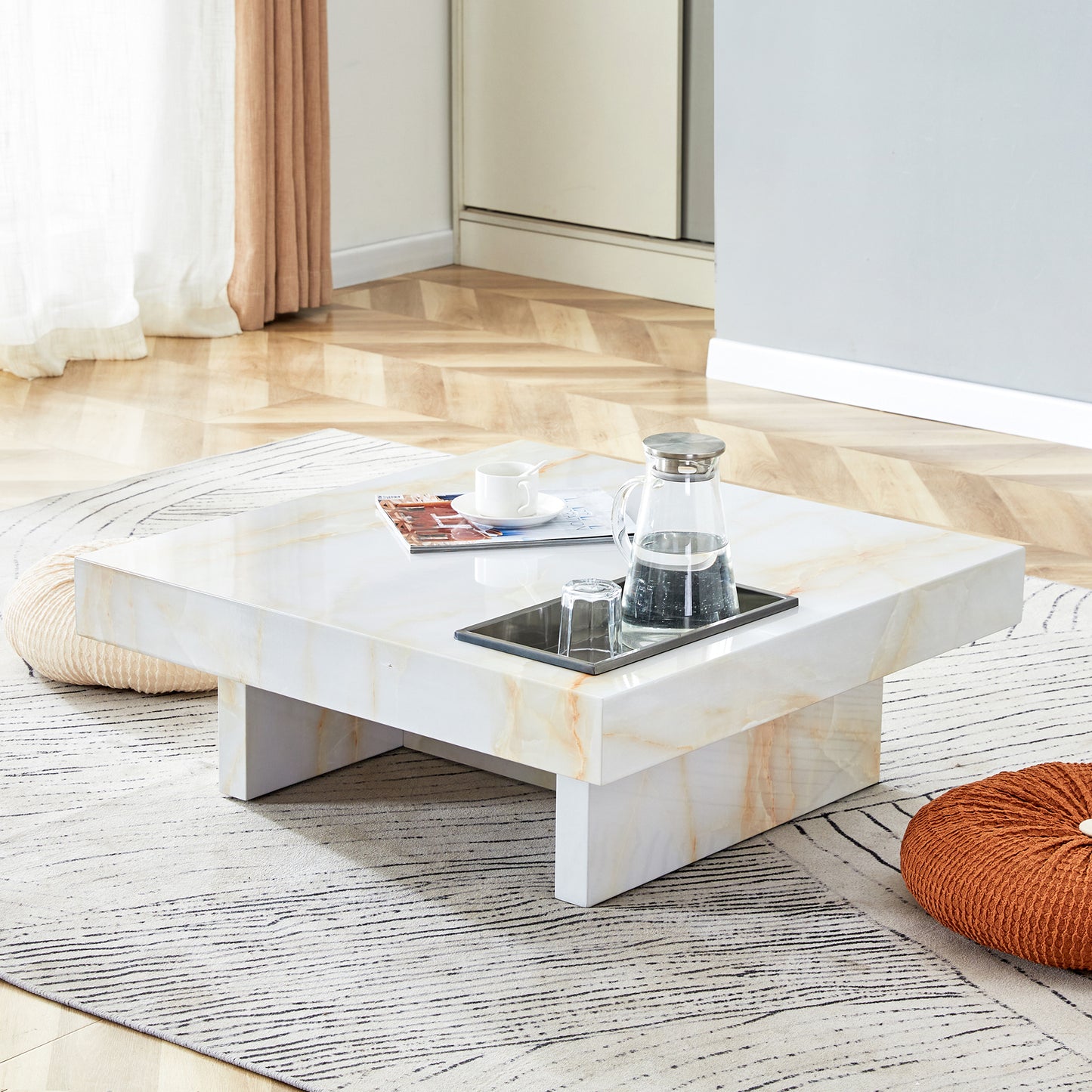 Elegant Marble-Inspired Coffee Table