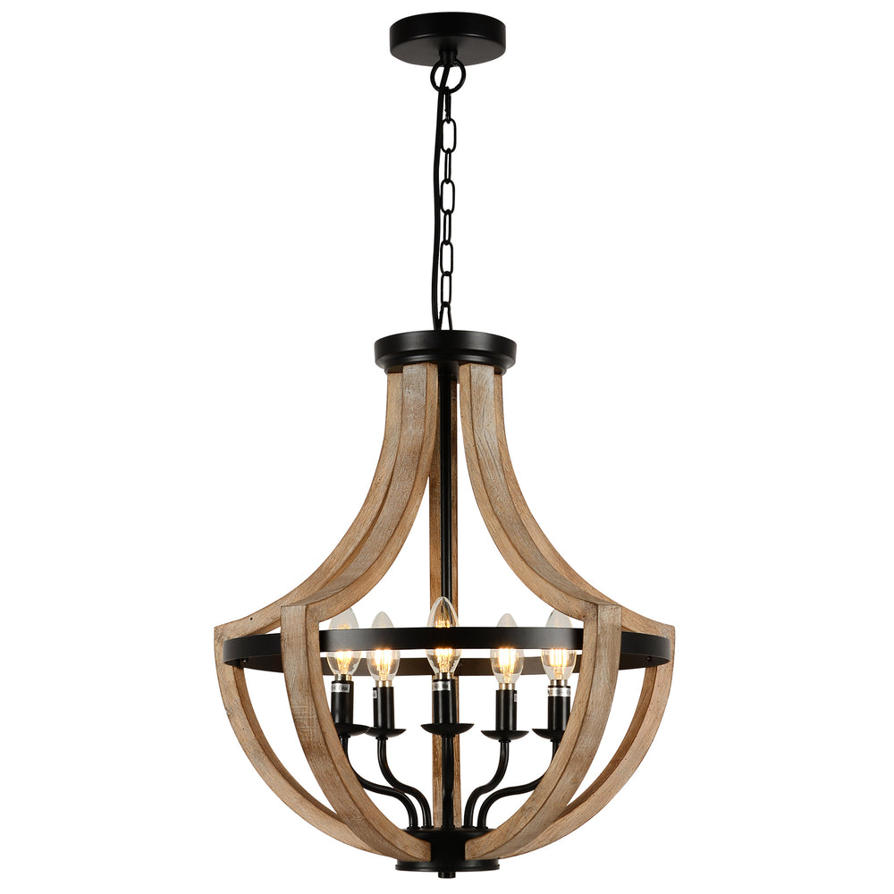 Rustic Farmhouse Wood Chandelier