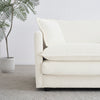 Chic White Chenille Loveseat with Pillows