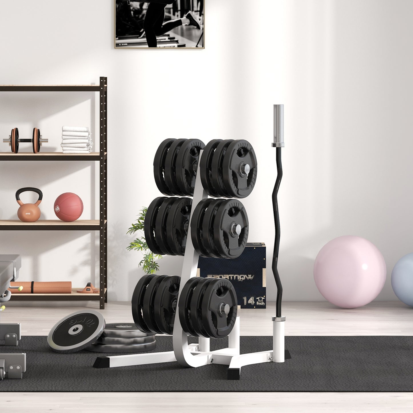 Soozier Olympic Weight Tree - Stylish Plate and Bar Storage Solution