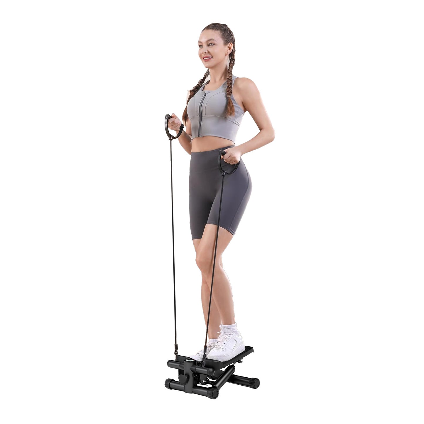 Silent Mini Stepper with Bands - Portable Total Body Workout!