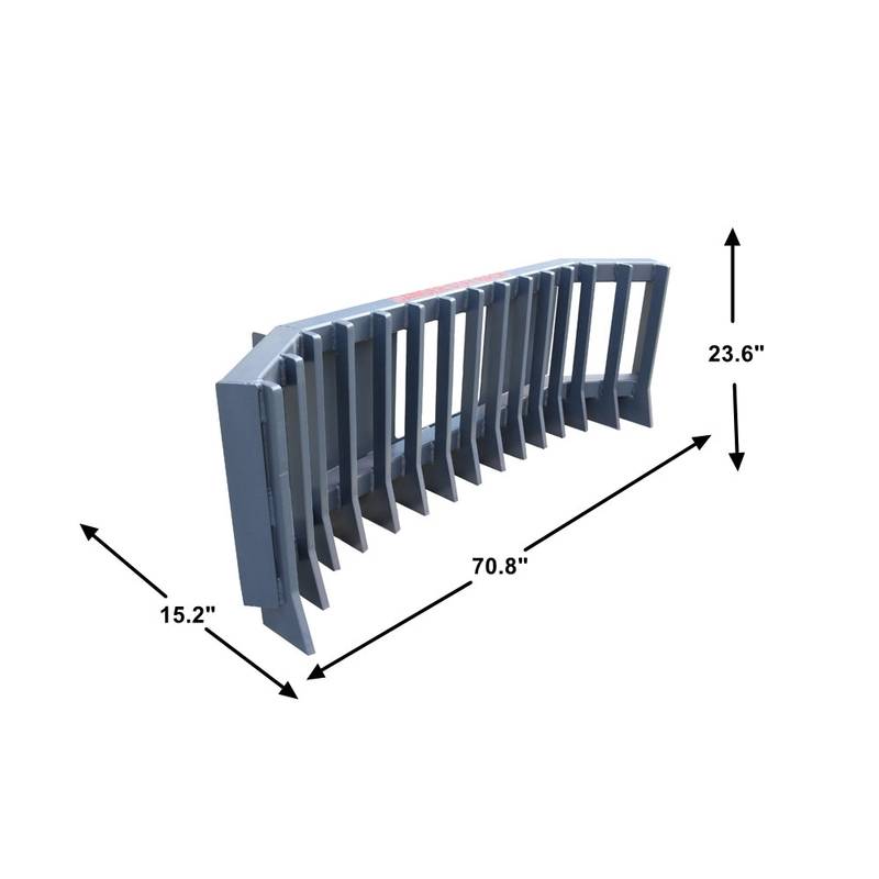 Easy Attach Push Stick Rake for Skid Steers