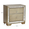 Glamorous Gray Nightstand with Antique Mirror Accents