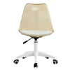 Swivel Comfort: Stylish Armless Desk Chair in Amber Brown