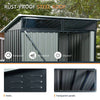 Chic Black Outdoor Storage Shed with Clear Panels