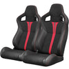 Sporty Red Racing Seats with Reclinable Design