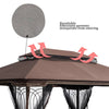 Brown Double Roof Patio Gazebo Canopy Top