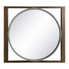 Rustic Round Wall Mirror in Wooden Frame
