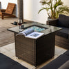 Cozy Glow Propane Fire Table with Lid & Glass Rocks