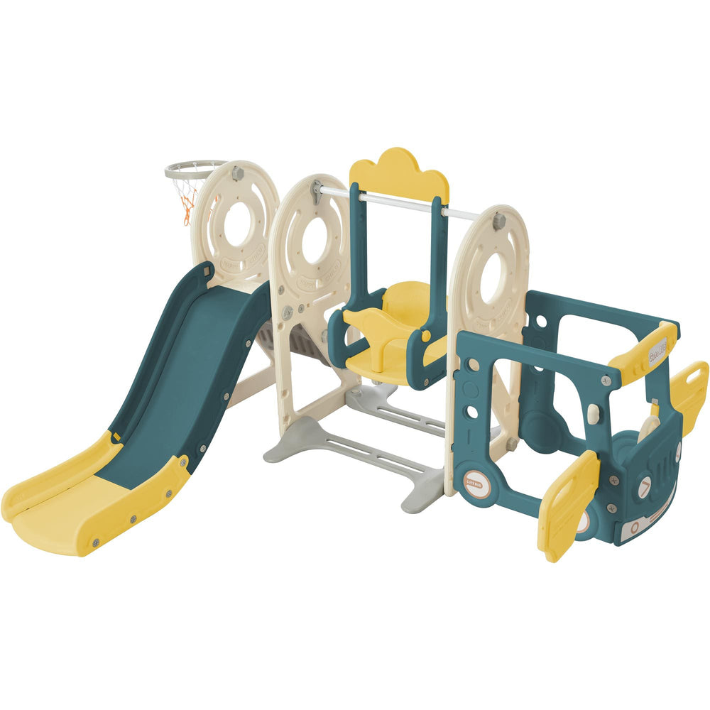 Adventure Bus Playset with Slide & Swing