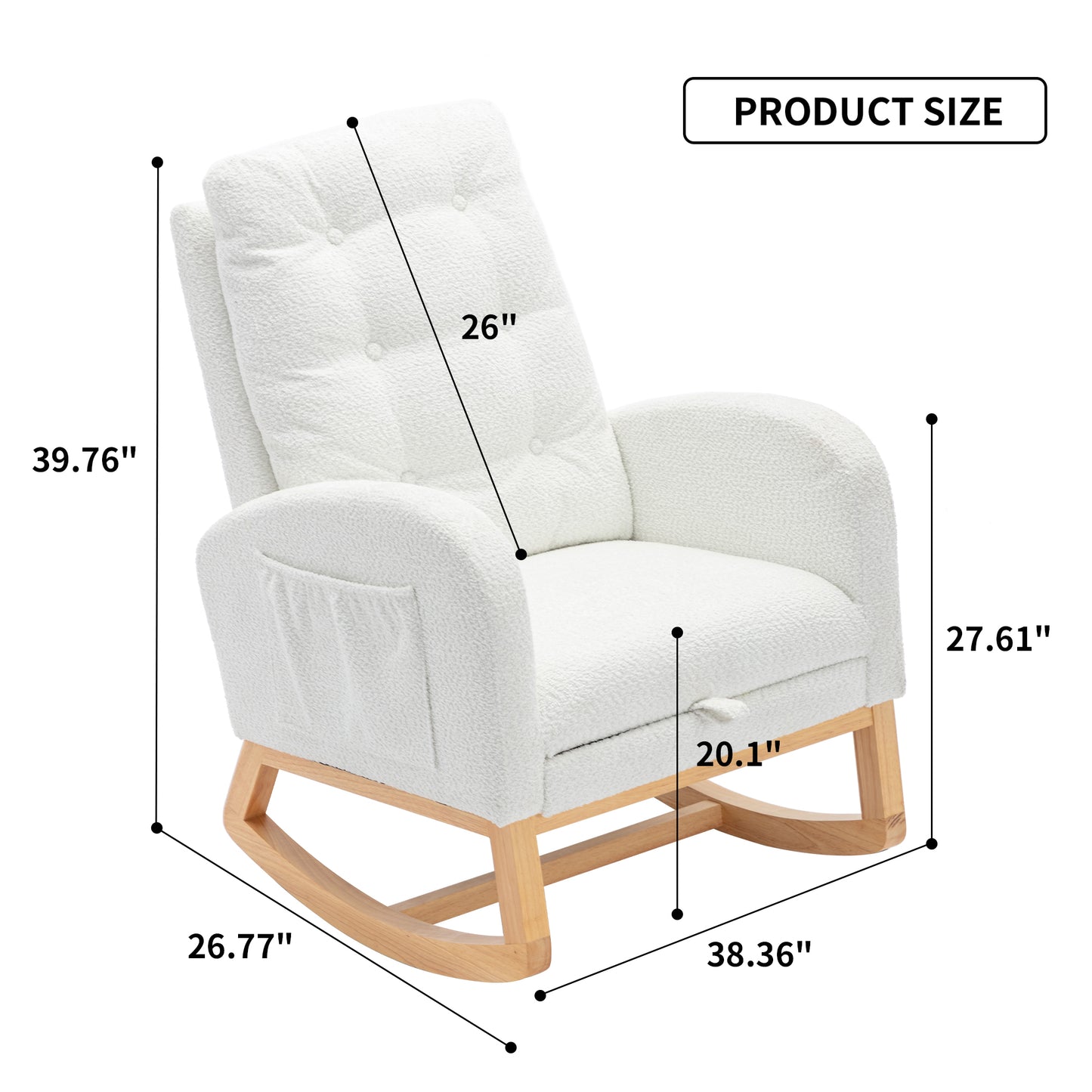 Chic Rocking Chair with Footrest