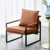 Chic Mid-Century PU Leather Armchair