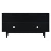 Sleek Black Sideboard with Stylish Curved Doors and Silver Handles