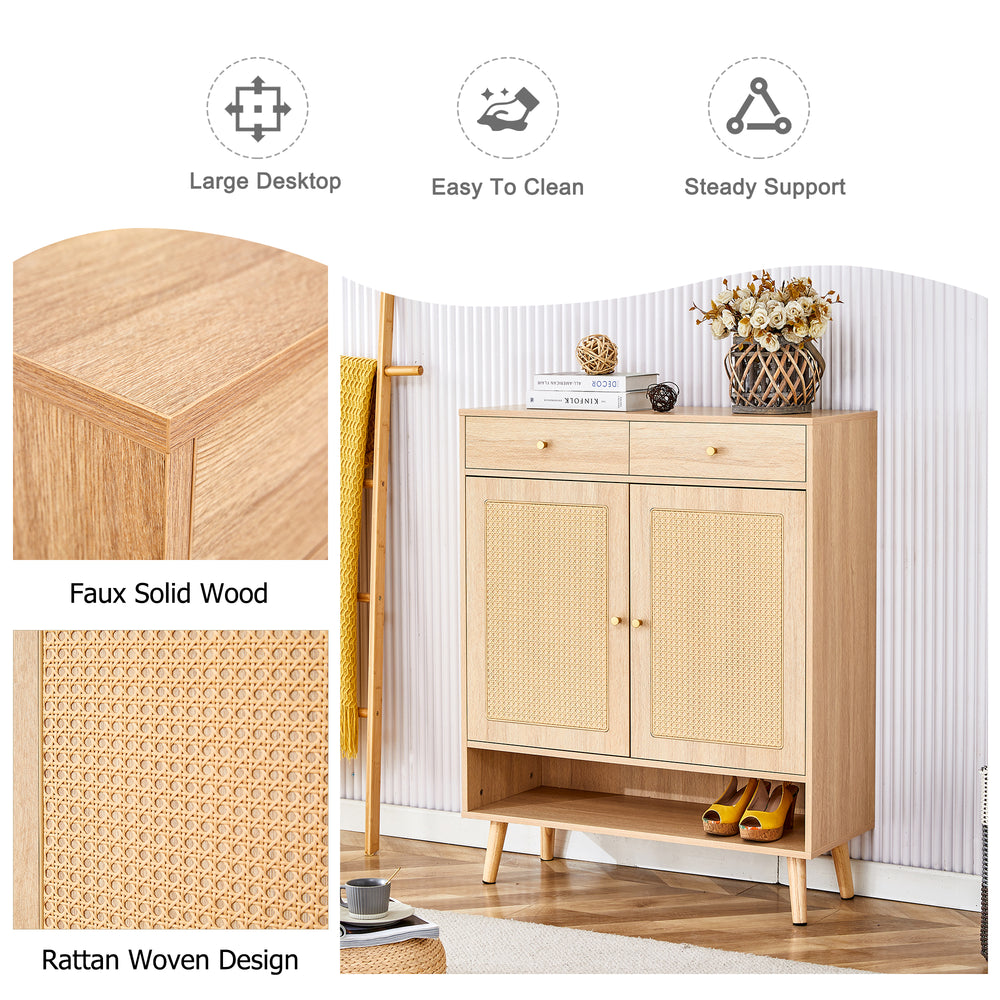 Chic Rattan Storage Cabinet