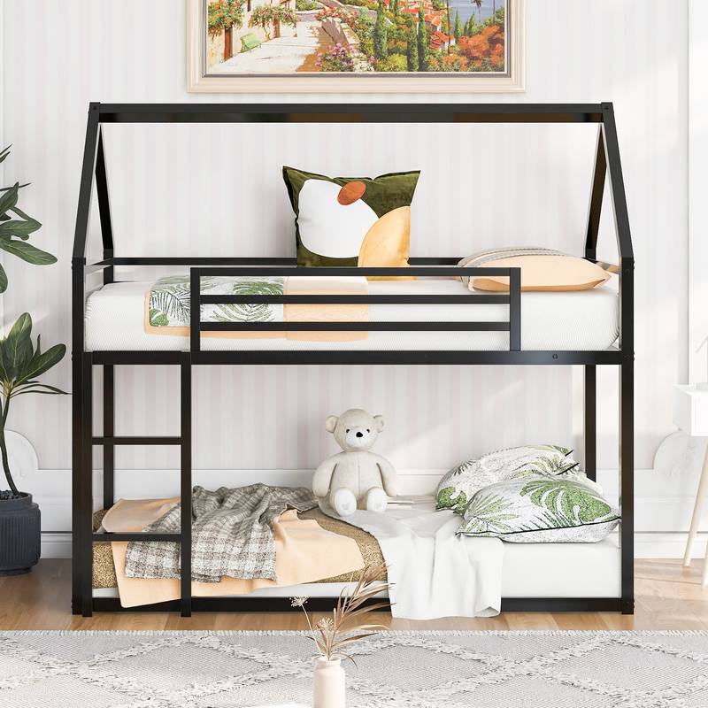 Cozy Black House Bunk Bed