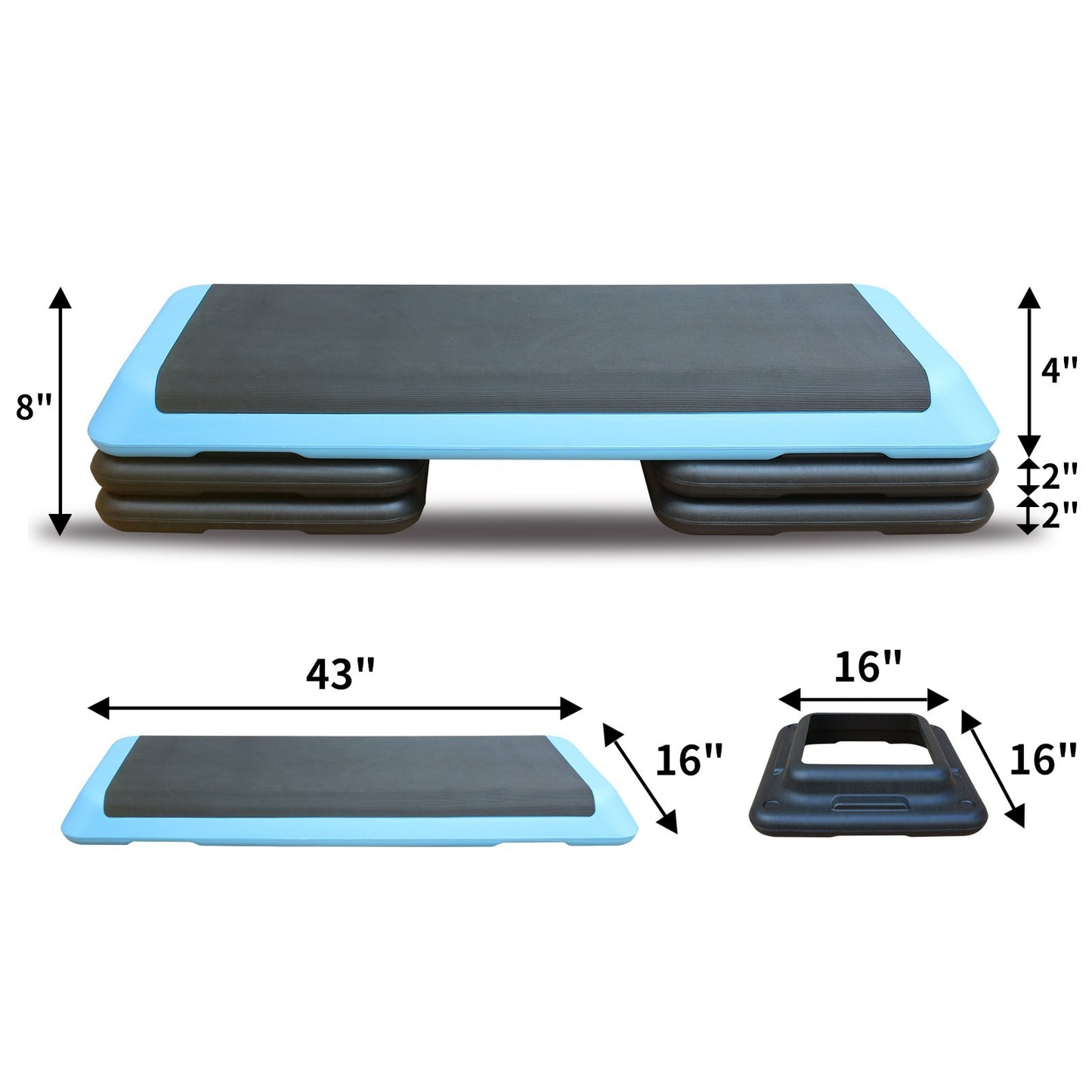 Blue Adjustable Aerobic Step Platform